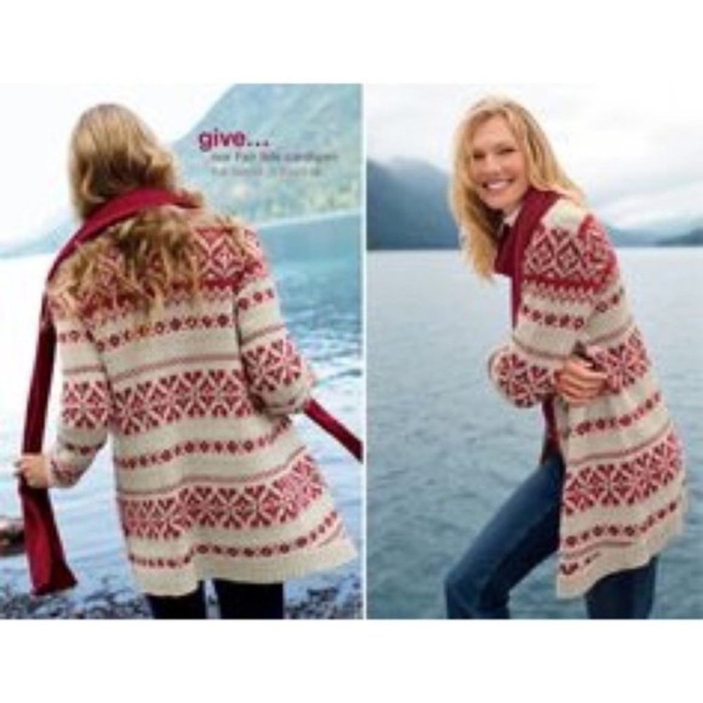 J. Jill Sequin Cardigan Sweater size Small Fair Isle